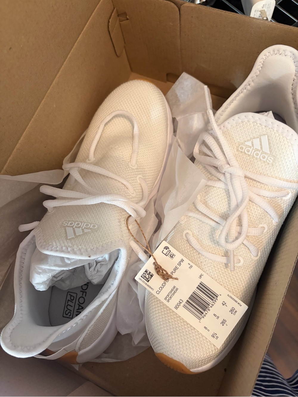 adidas Women’s White Knit Athletic Sneakers